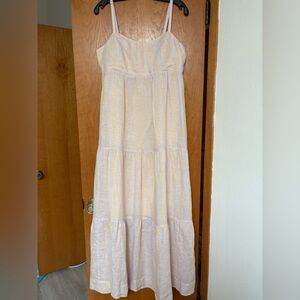 NWT Lilly Pulitzer Javanne linen maxi dress Lilac Opal Island Stripes 12